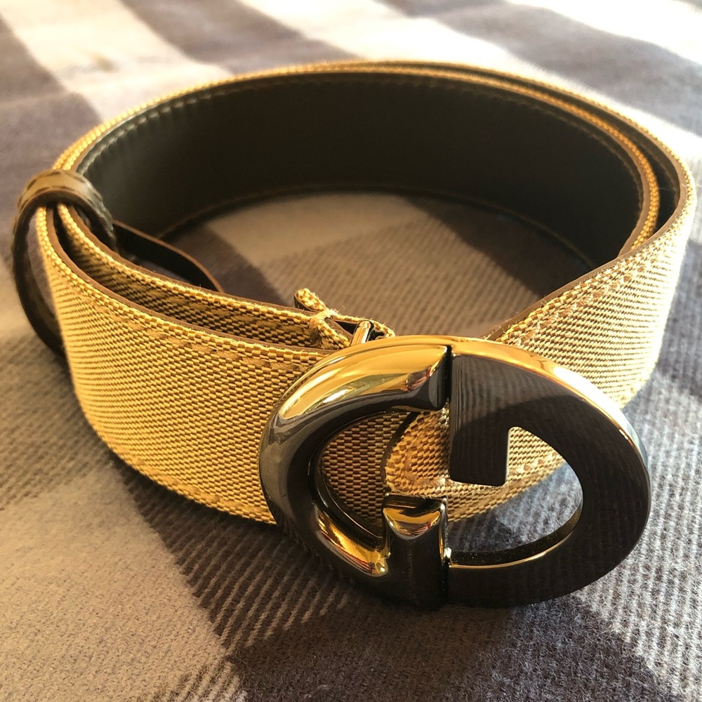 Gucci Canvas Belt with Silver GG clasp